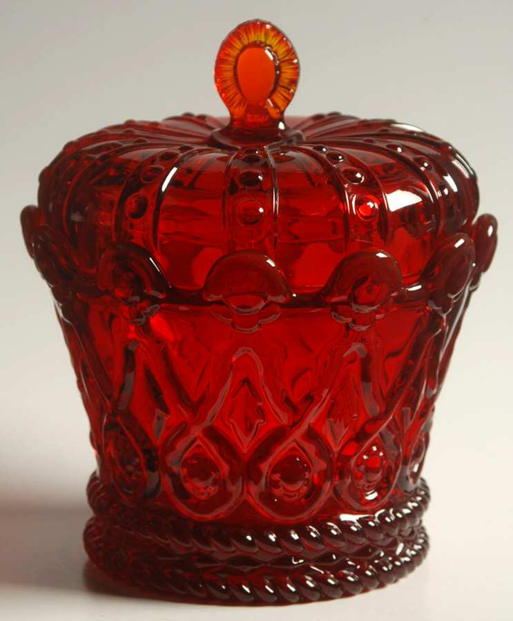 Crown Collection (Giftware) Candy Dish with Lid-Ruby/2750 by Fostoria-1