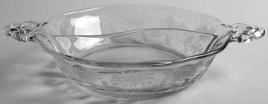 Daisy (Etched) 8" Round 2 Part Relish by Fostoria-1