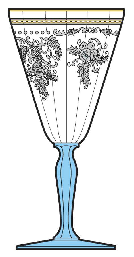 Duchess Blue Water Goblet by Fostoria-1