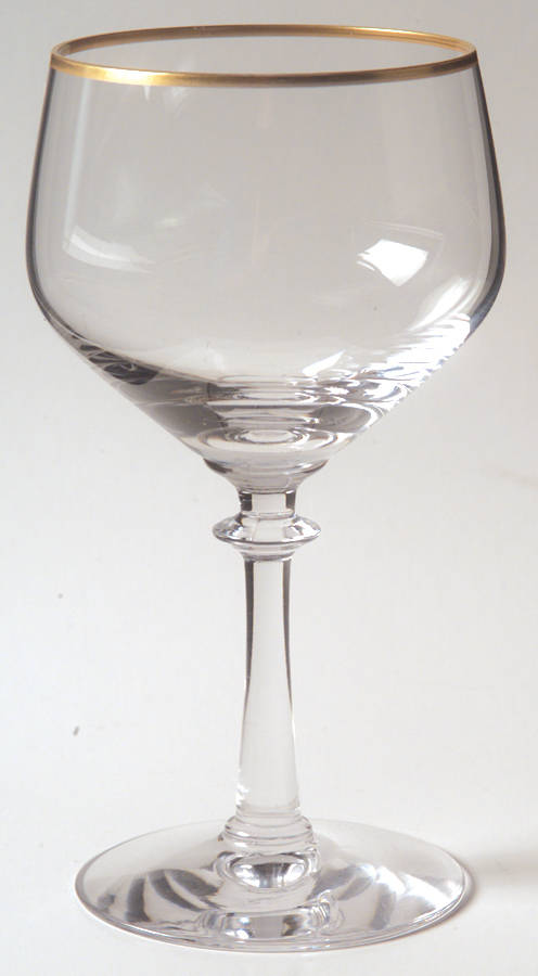 Eloquence Clear (Gold Trim, Stem 6120) Claret Wine by Fostoria-1