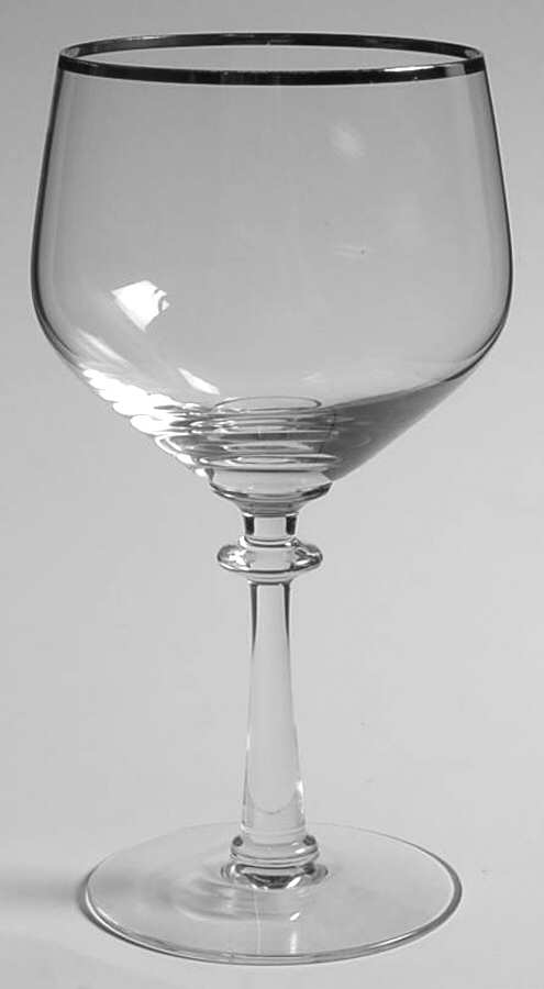 Eloquence Clear (Platinum Trim, Stem 6120) Water Goblet by Fostoria-1