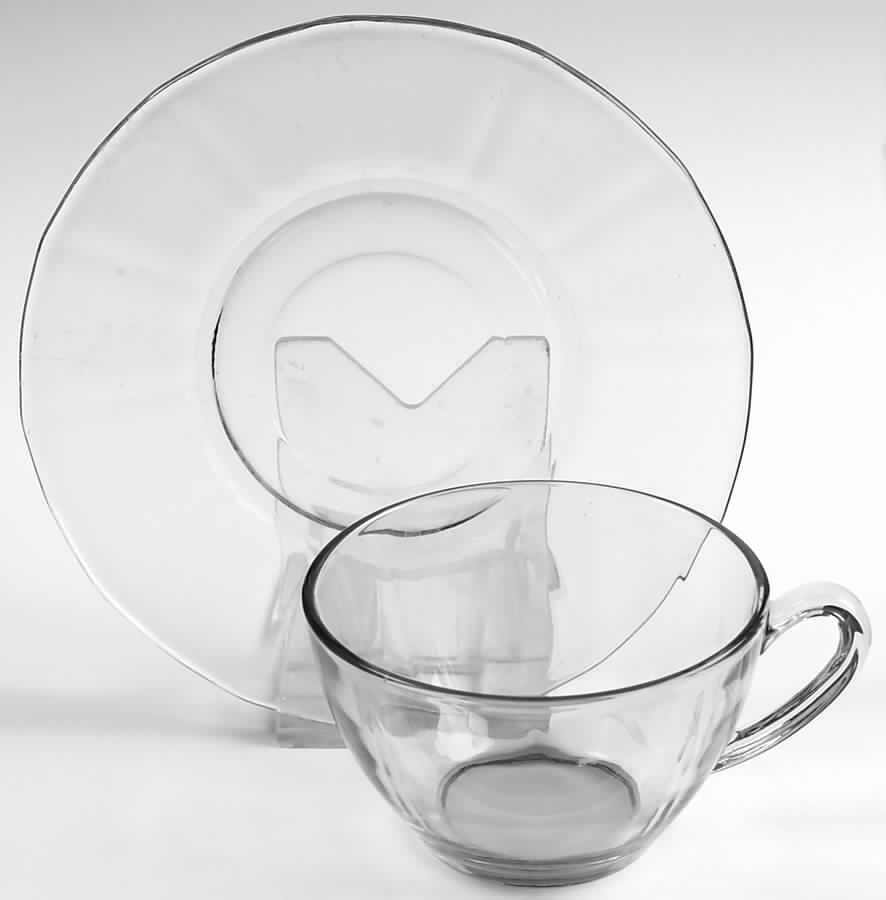 Fairfax Clear (Line 2375) Cup & Saucer Set by Fostoria-1