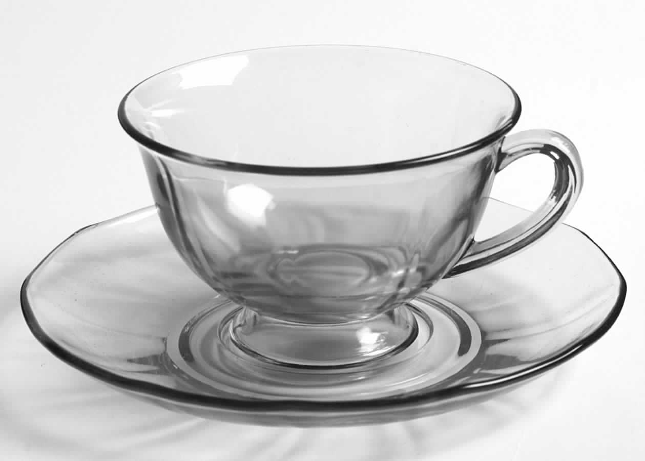 Fairfax Clear (Line 2375) Footed Cup & Saucer Set by Fostoria-1