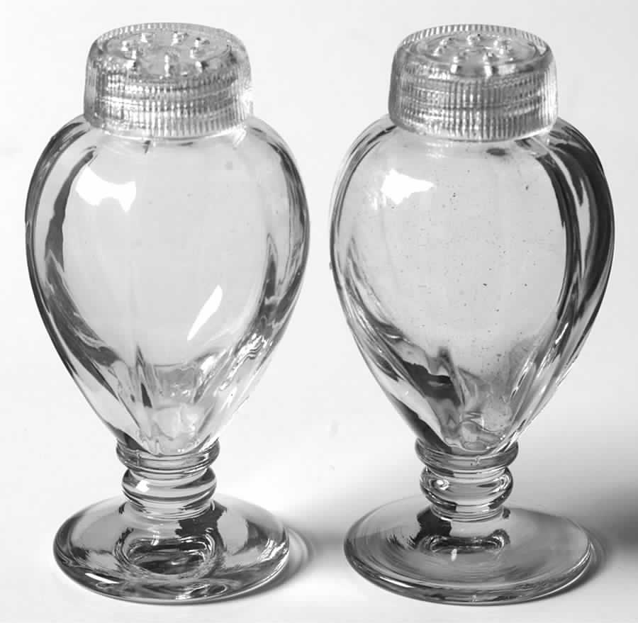 Fairfax Clear (Line 2375) Footed Shaker Set & Glass Lids by Fostoria-1
