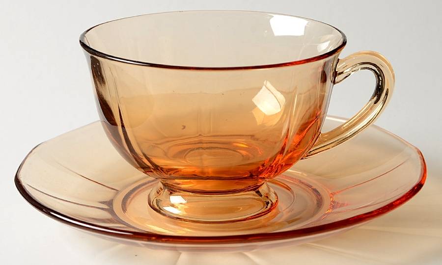 Fairfax Amber (Line 2375) Footed Cup & Saucer Set by Fostoria-1