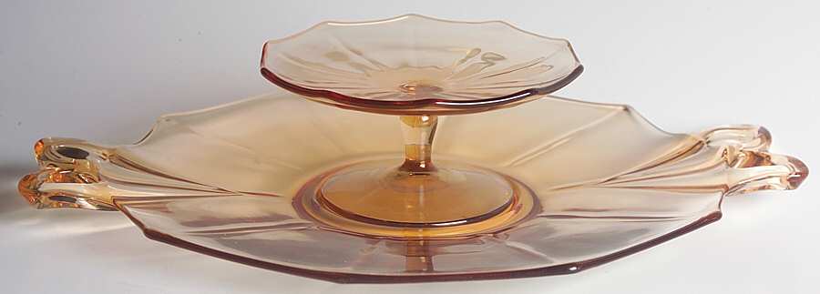 Fairfax Amber (Line 2375) Cheese & Cracker Set by Fostoria-1