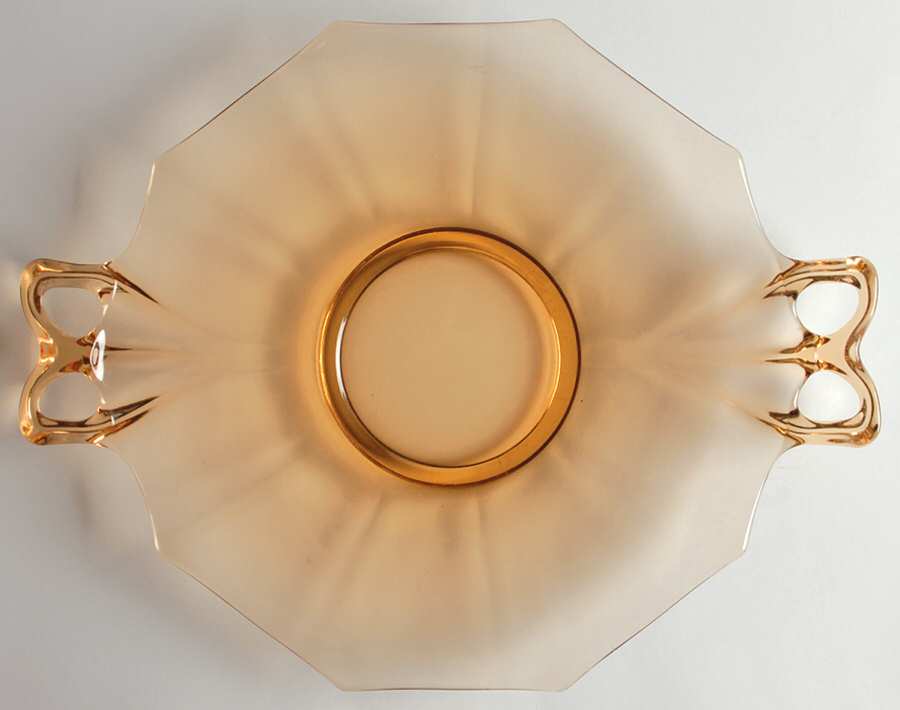 Fairfax Amber (Line 2375) Cheese & Cracker Plate by Fostoria-1