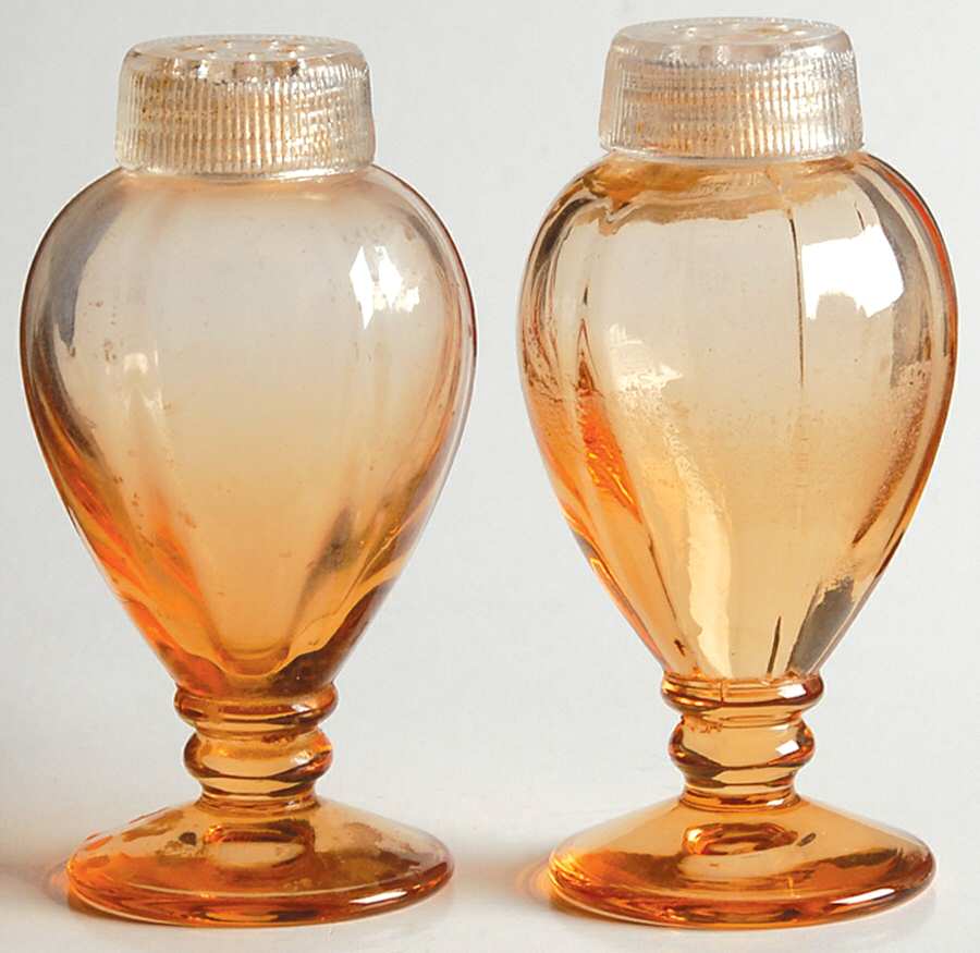Fairfax Amber (Line 2375) Footed Shaker Set & Glass Lids by Fostoria-1