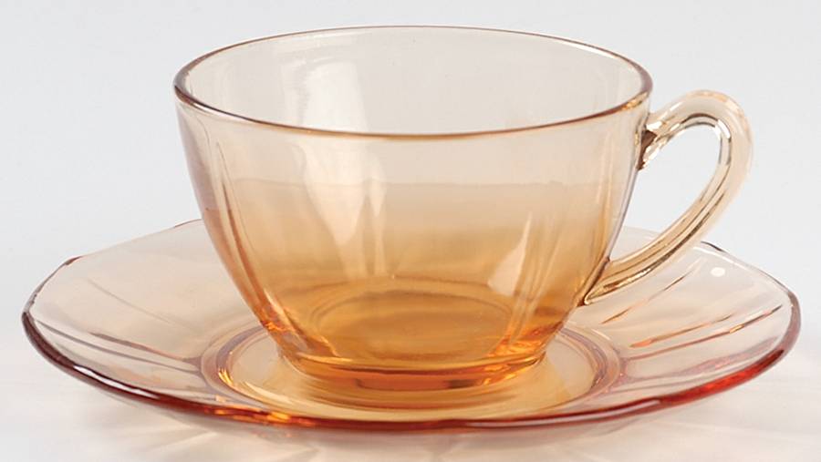 Fairfax Amber (Line 2375) Cup & Saucer Set by Fostoria-1