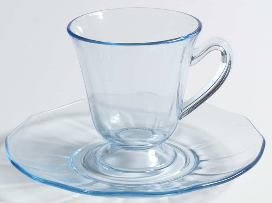Fairfax Blue (Line 2375) Demitasse Cup & Saucer Set by Fostoria-1