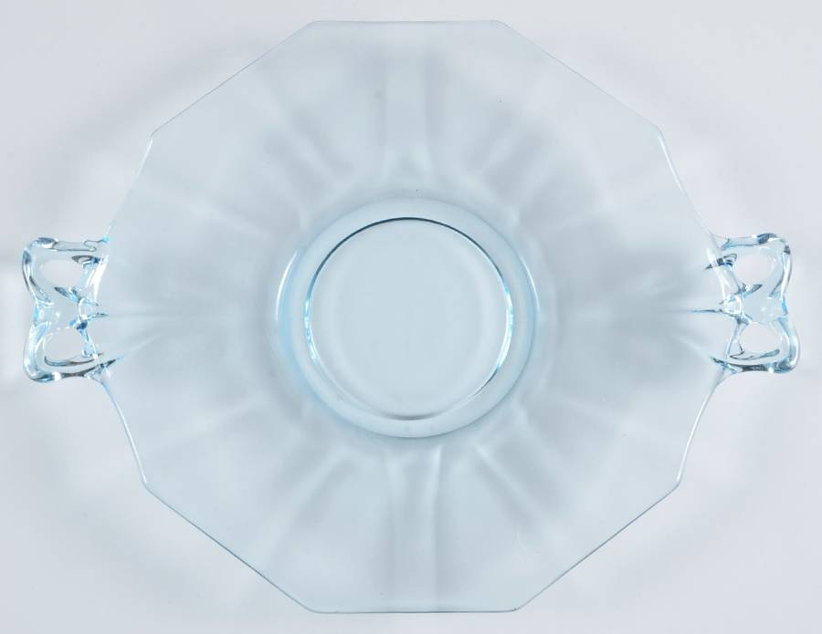 Fairfax Blue (Line 2375) Lemon Plate with Bow Handle by Fostoria-1