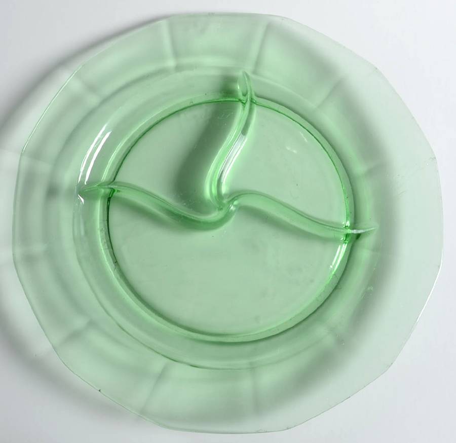 Fairfax Green (line 2375) Grill Plate by Fostoria-1