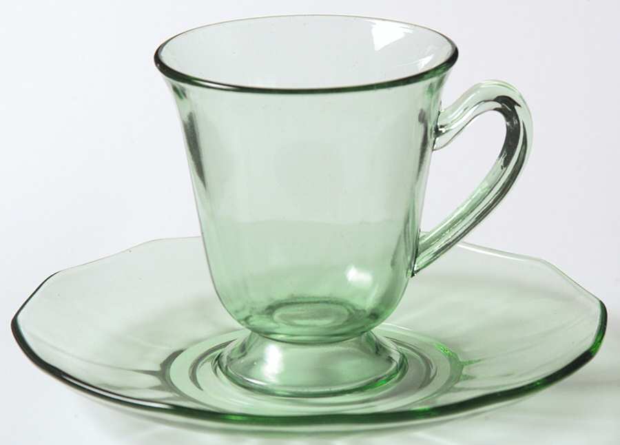Fairfax Green (line 2375) Demitasse Cup & Saucer Set by Fostoria-1