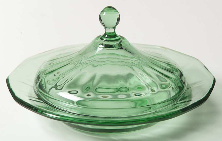 Fairfax Green (line 2375) Round Covered Butter by Fostoria-1
