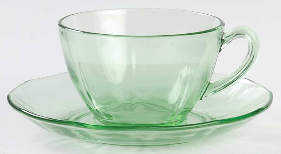 Fairfax Green (line 2375) Cup & Saucer Set by Fostoria-1