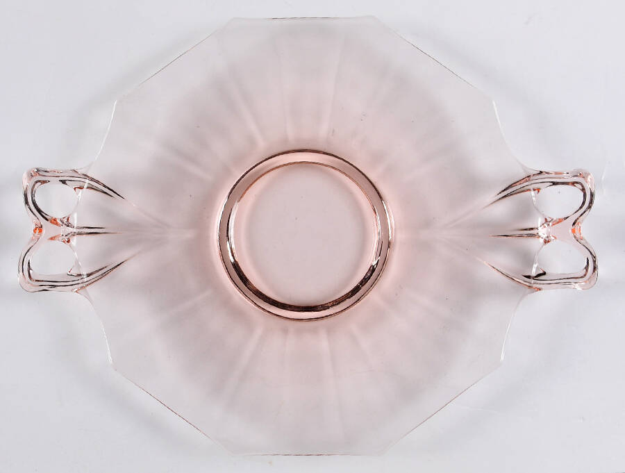Fairfax Pink (Rose, Line 2375) Handled Cake Plate by Fostoria-1