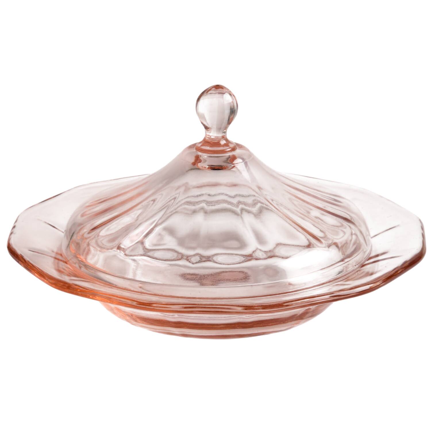 Fairfax Pink (Rose, Line 2375) Round Covered Butter by Fostoria-1