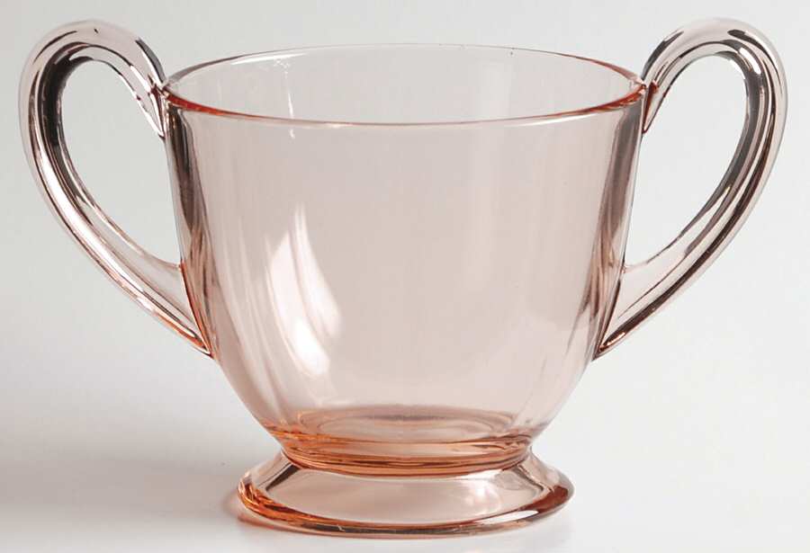 Fairfax Pink (Rose, Line 2375) Footed Open Sugar by Fostoria-1