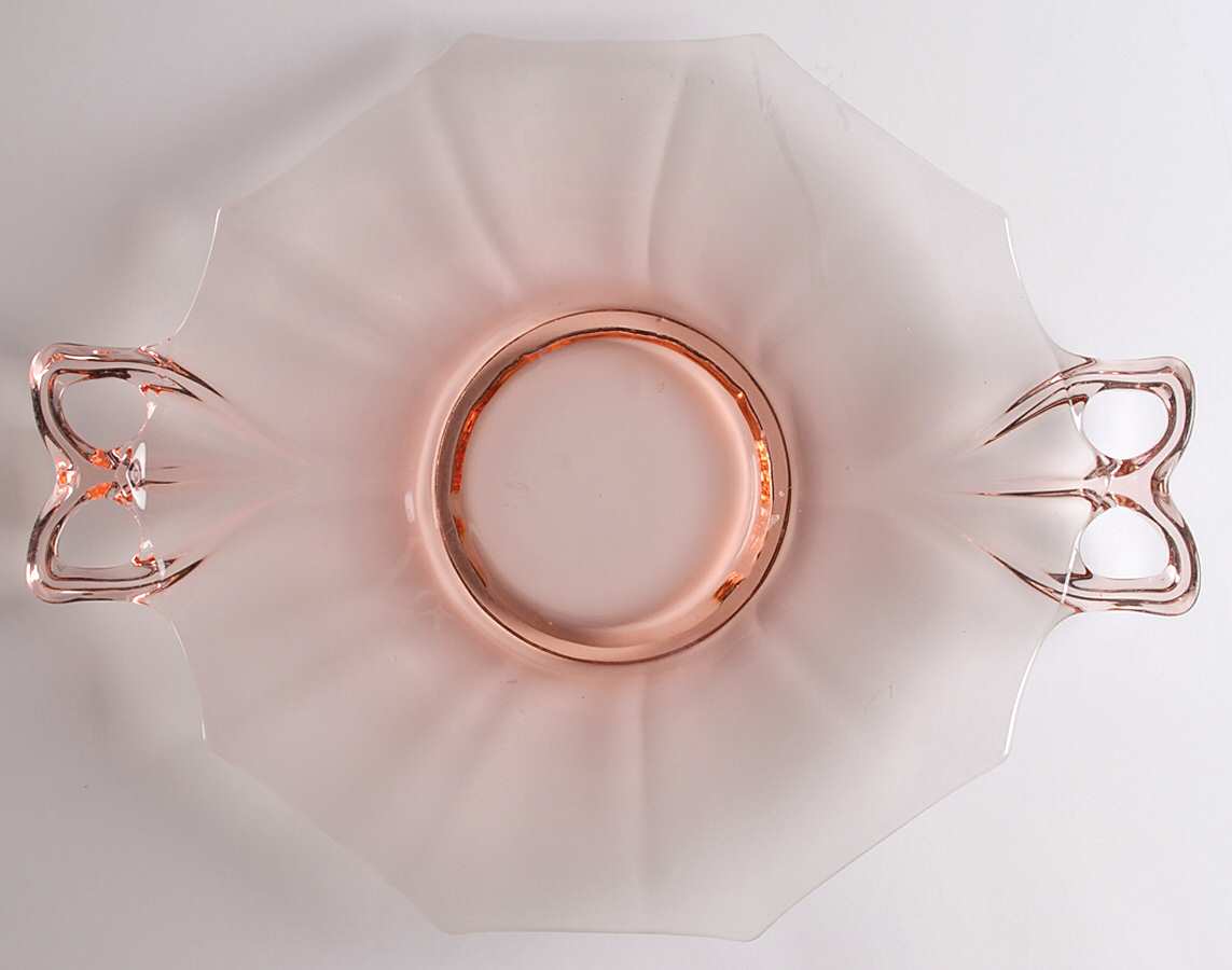 Fairfax Pink (Rose, Line 2375) Cheese & Cracker Plate by Fostoria-1