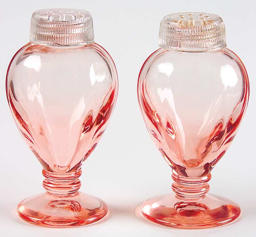 Fairfax Pink (Rose, Line 2375) Footed Shaker Set & Glass Lids by Fostoria-1