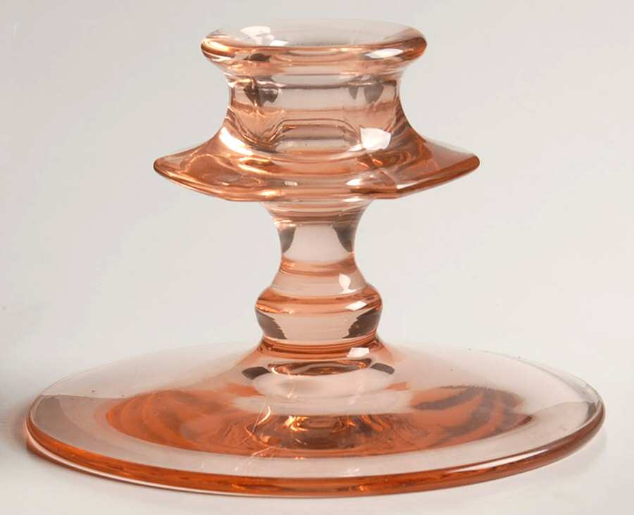 Fairfax Pink (Rose, Line 2375) 3" Single Light Candlestick by Fostoria-1