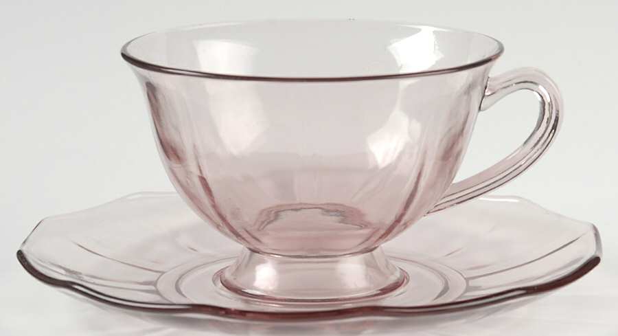 Fairfax Orchid (Purple, Line 2375)) Footed Cup & Saucer Set by Fostoria-1