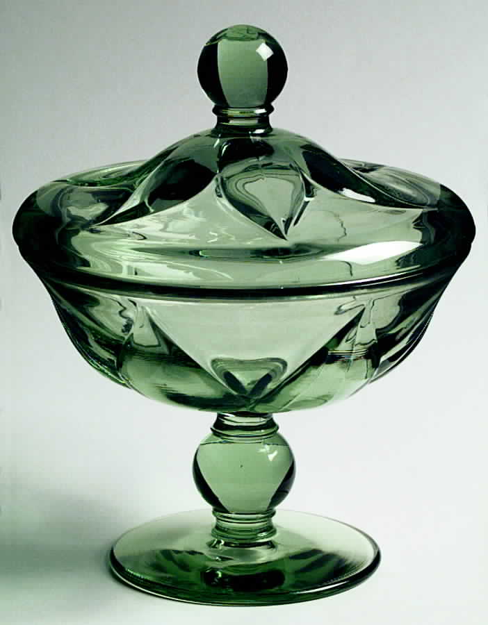 Fairmont Green Jam/Jelly & Lid by Fostoria-1