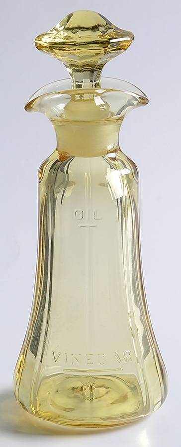 Fairfax Topaz (Yellow, Line 2375) Salad Dressing Bottle & Stopper by Fostoria-1