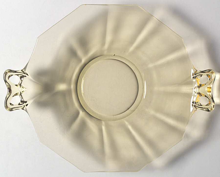Fairfax Topaz (Yellow, Line 2375) Lemon Plate with Bow Handle by Fostoria-1