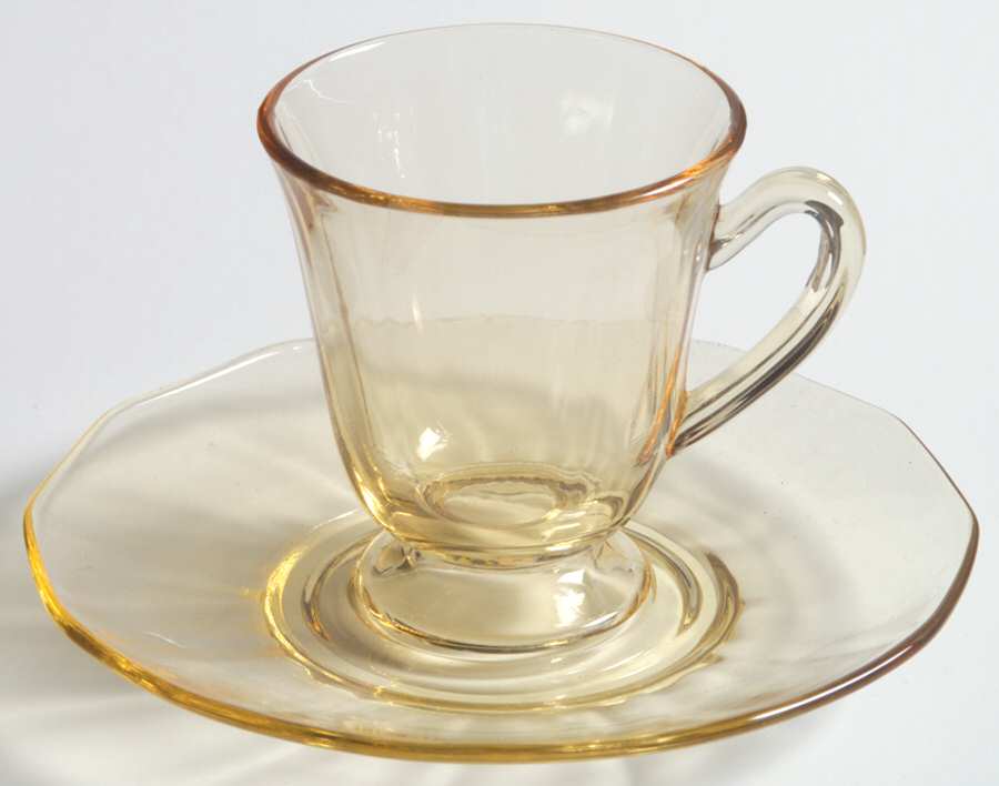 Fairfax Topaz (Yellow, Line 2375) Demitasse Cup & Saucer Set by Fostoria-1