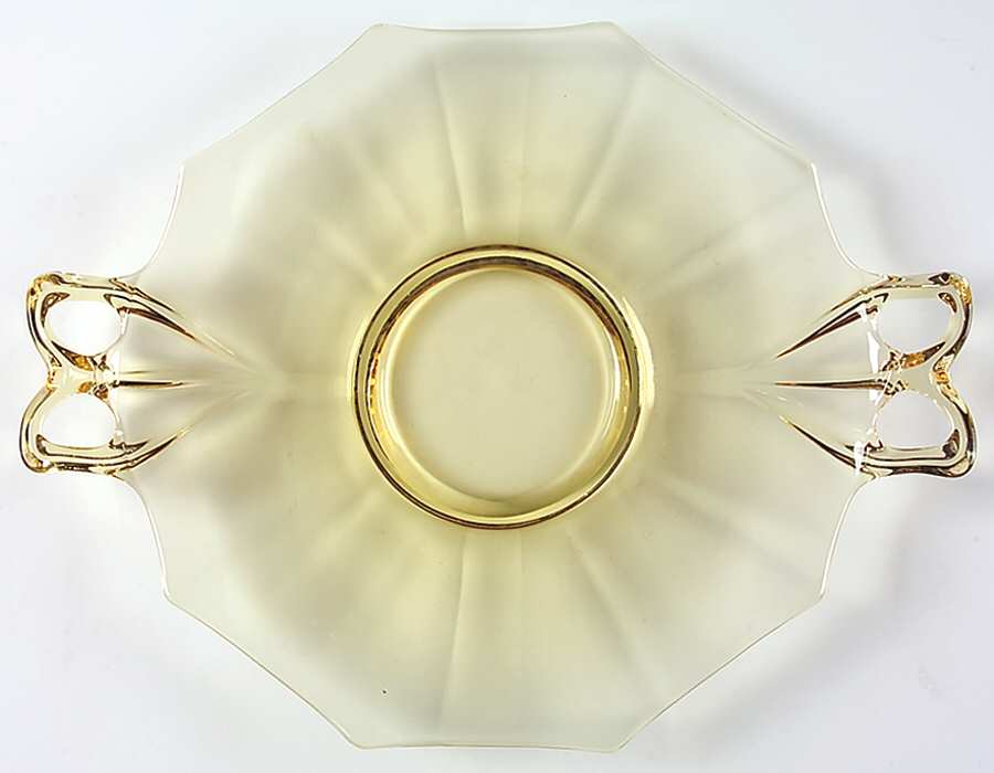 Fairfax Topaz (Yellow, Line 2375) Cheese & Cracker Plate by Fostoria-1