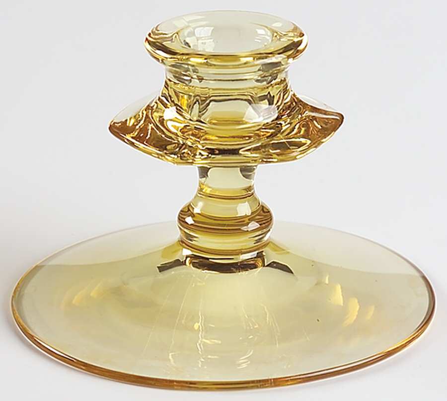 Fairfax Topaz (Yellow, Line 2375) 3" Single Light Candlestick by Fostoria-1