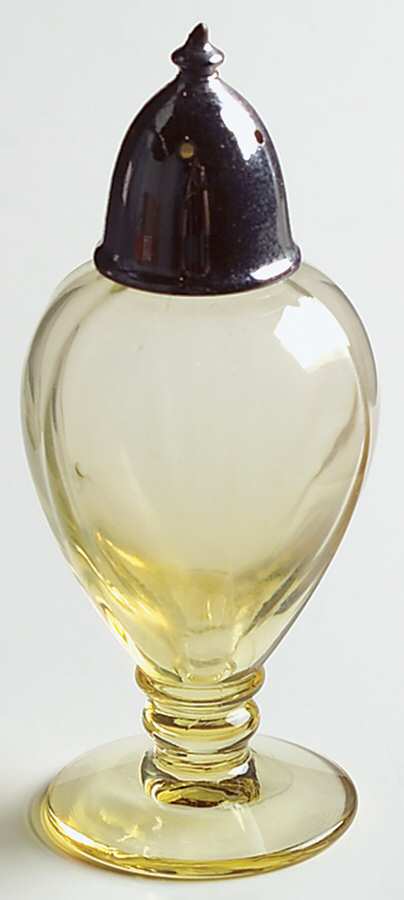 Fairfax Topaz (Yellow, Line 2375) Footed Shaker & Glass Lid by Fostoria-1