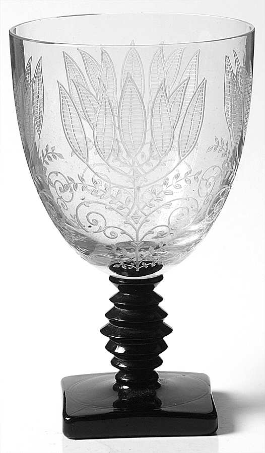 Fern (Black Base) Stem #4020 Water Goblet by Fostoria-1