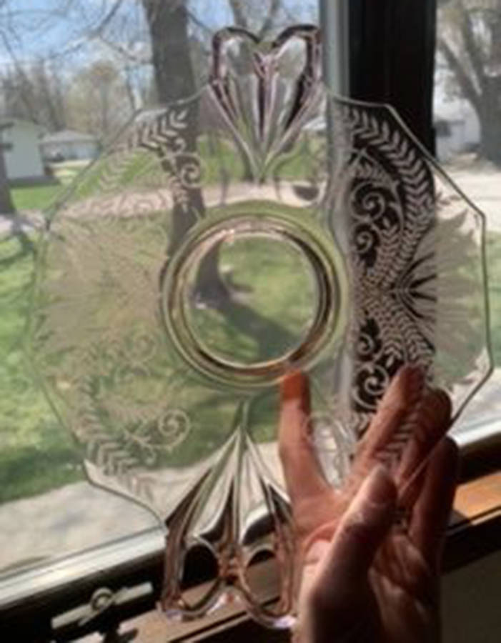 Fern Rose Bowl Handled Cake Plate by Fostoria-1