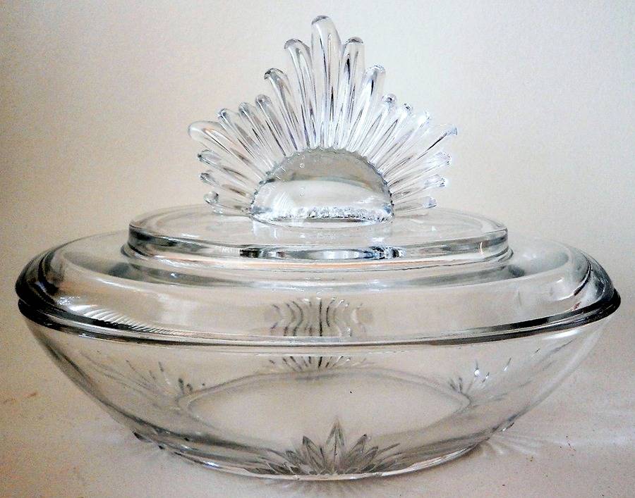 Flame Clear Candy Dish & Lid by Fostoria-1