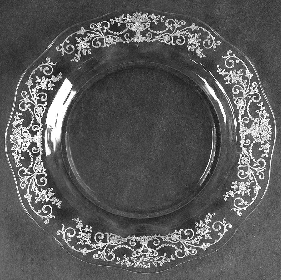 Florentine Clear (Stem 6005, Etch 311) Luncheon Plate by Fostoria-1