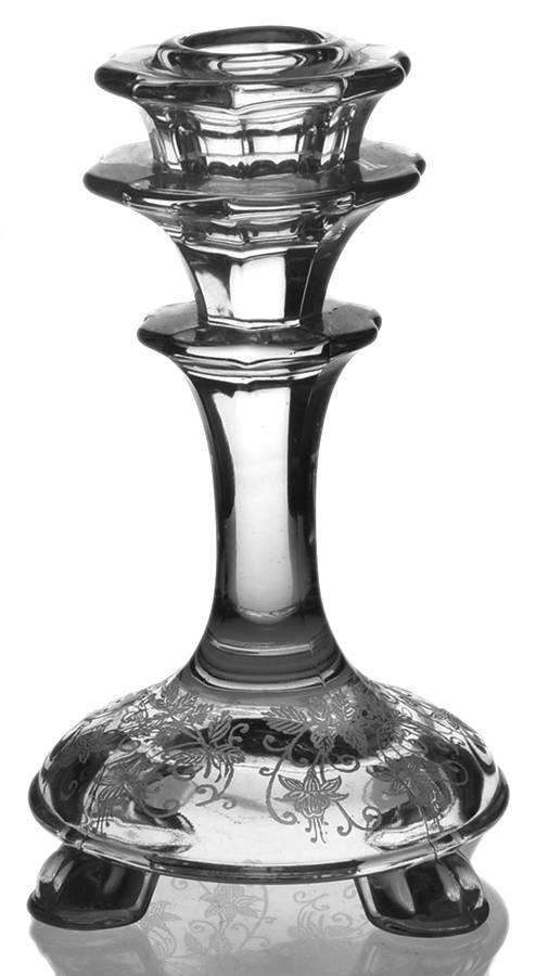 Fuchsia Clear 5" Single Light Candlestick by Fostoria-1