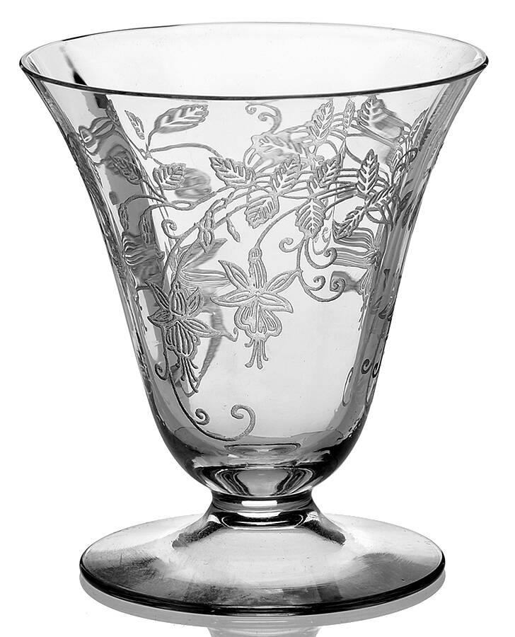 Fuchsia Clear Oyster or Fruit Cocktail by Fostoria-1
