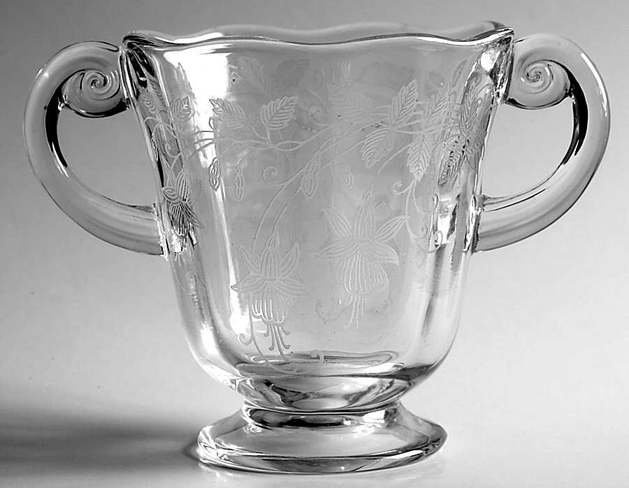 Fuchsia Clear Footed Open Sugar by Fostoria-1