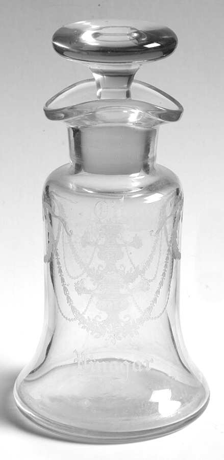 Garland (Etch 237, Optic, Stem 766) Salad Dressing Bottle & Stopper by Fostoria-1