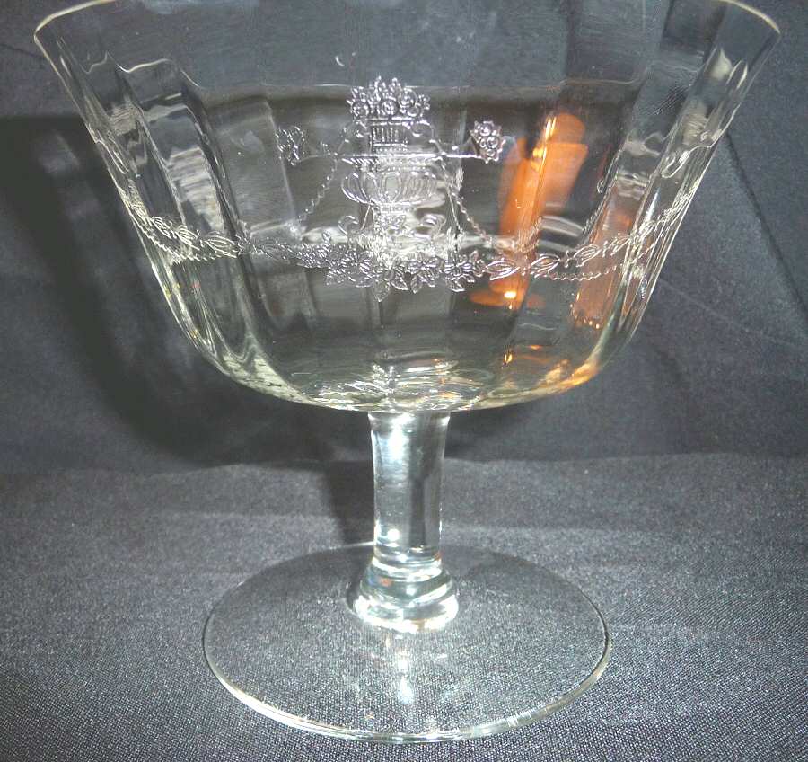 Garland (Etch 237, Optic, Stem 766) Footed Dessert by Fostoria-1