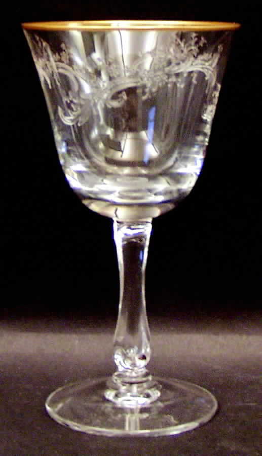 Golden Lace Wine Glass by Fostoria-1