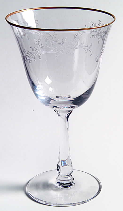 Golden Lace Water Goblet by Fostoria-1