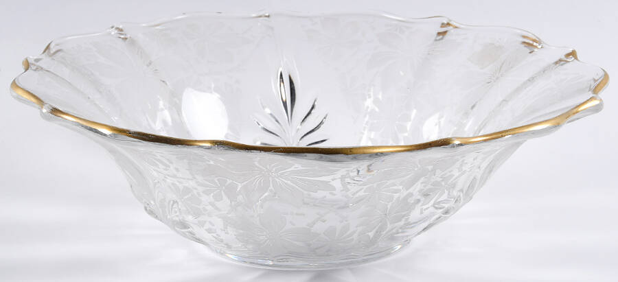 Gold Lace 11" Flared Bowl (Baroque Shape) by Fostoria-1