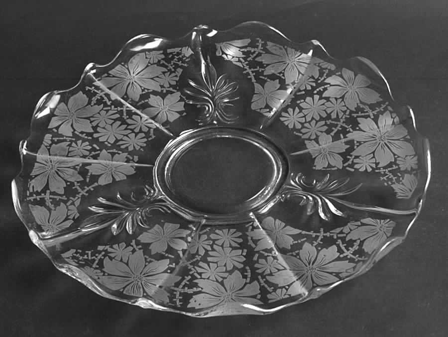 Gold Lace 14" Torte Plate (Baroque Shape) by Fostoria-1