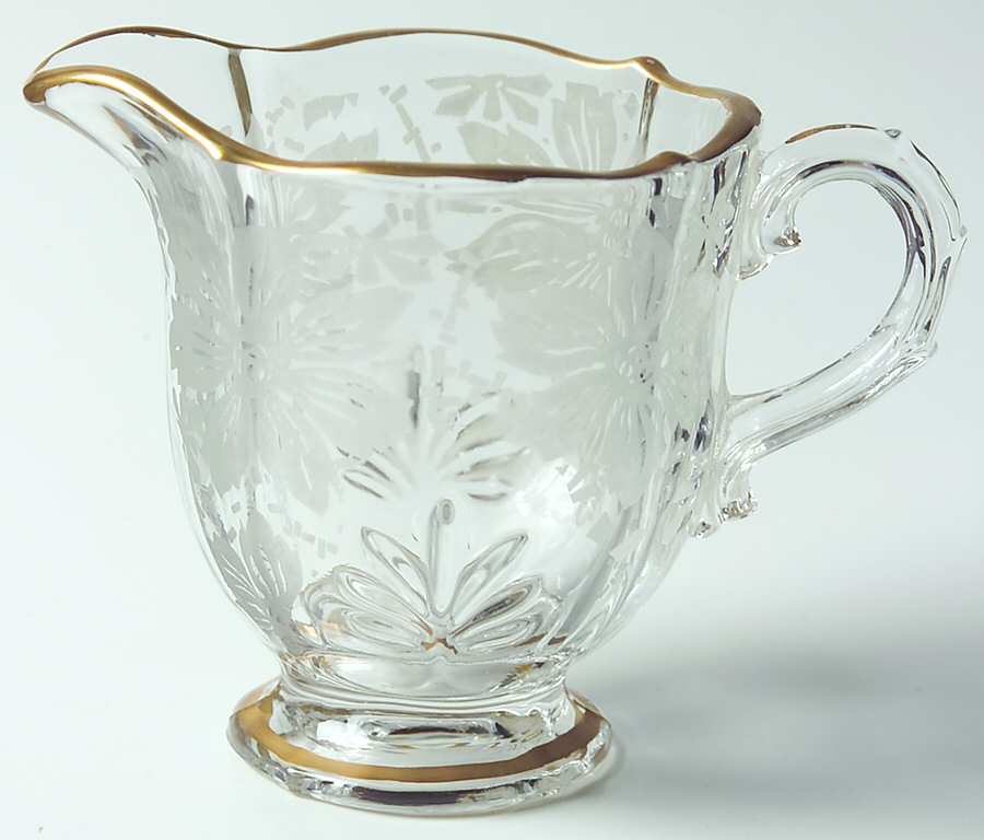 Gold Lace Footed Creamer (Baroque Shape) by Fostoria-1