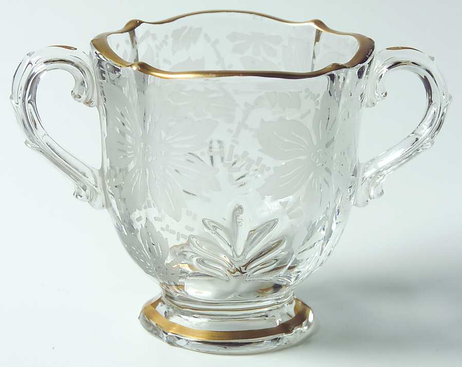 Gold Lace Open Sugar (Baroque Shape) by Fostoria-1