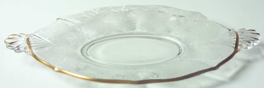 Gold Lace 8" Oval Handled Tray (Baroque Shape) by Fostoria-1