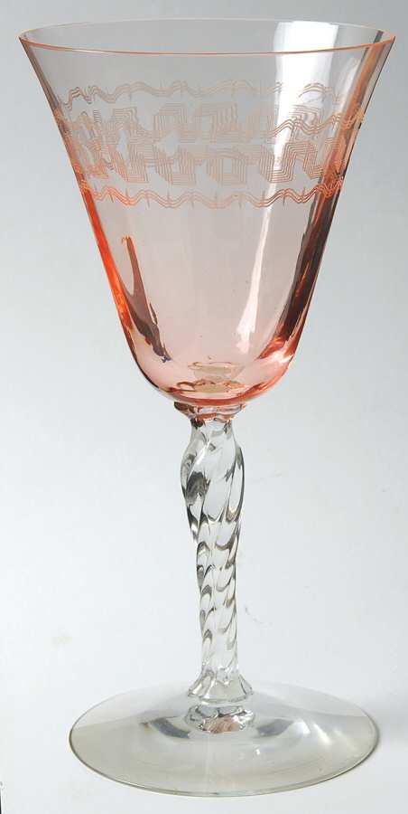 Greek Rose (Pink) Water Goblet by Fostoria-1